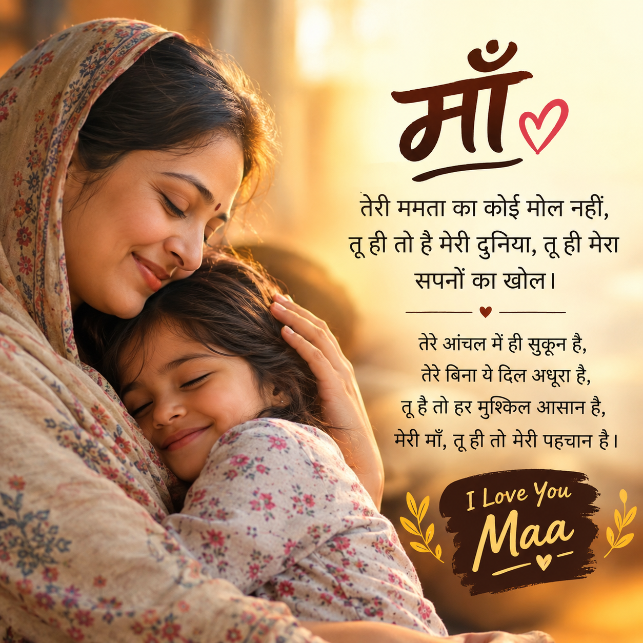 maa ke liye shayari